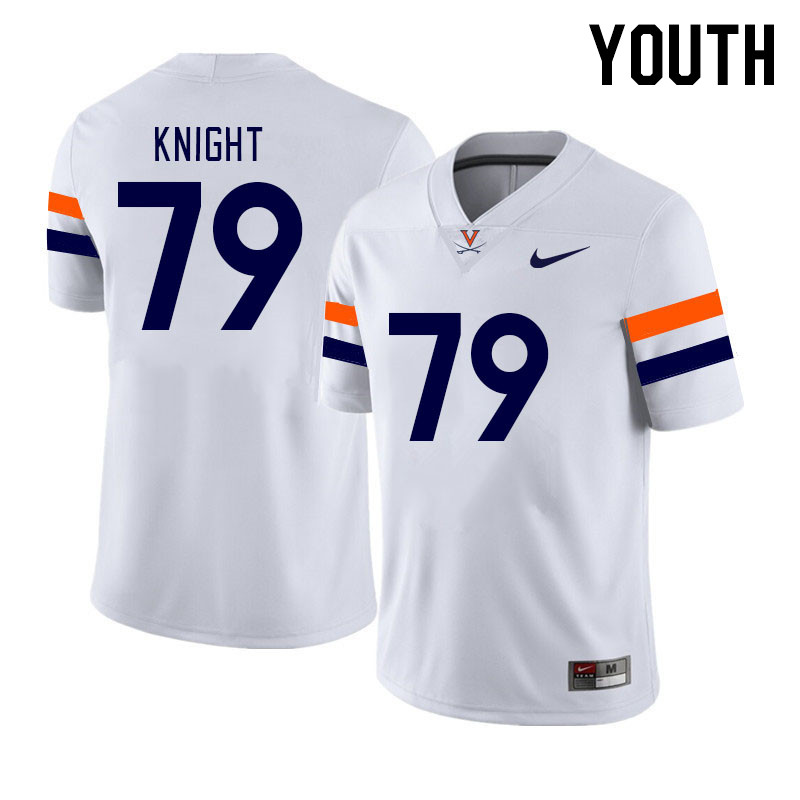 Youth #79 Jessie Knight Virginia Cavaliers College Football Jerseys Stitched Sale-White